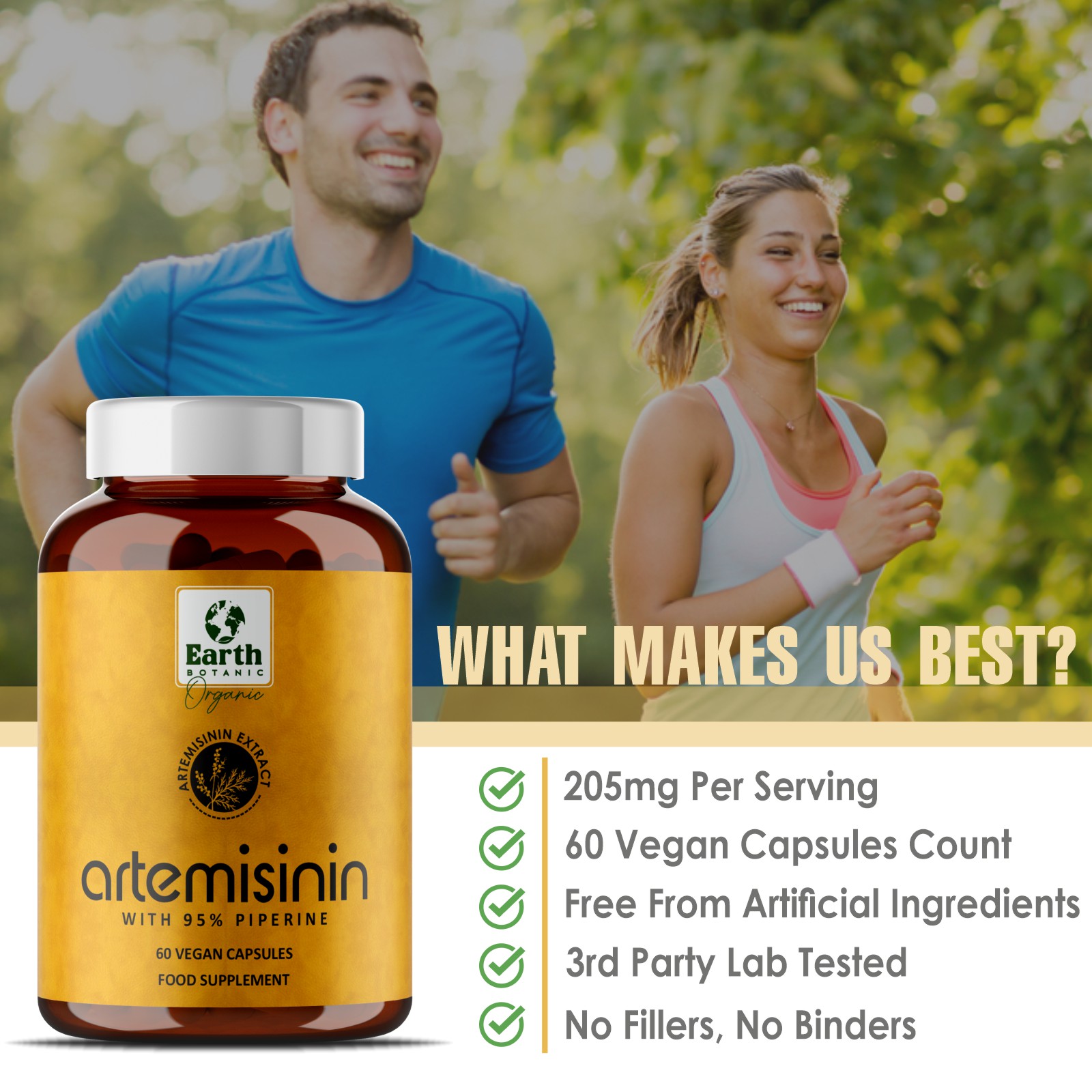 Artemisinin Extract 60 Capsules Earth Botanic Organic Food Supplements